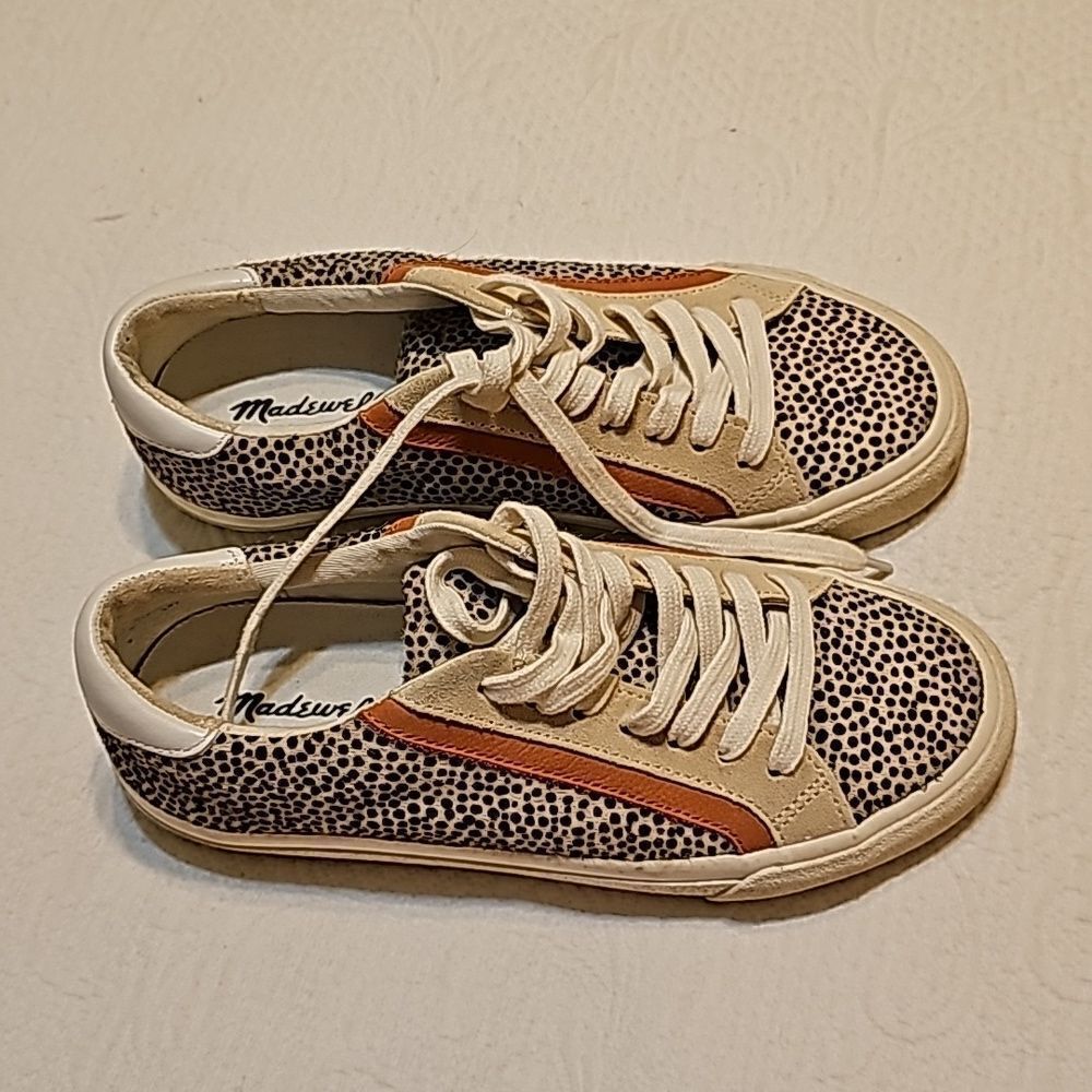 - Madewell Sidewalk Low Top Sneakers Spotted Calf Hair‎